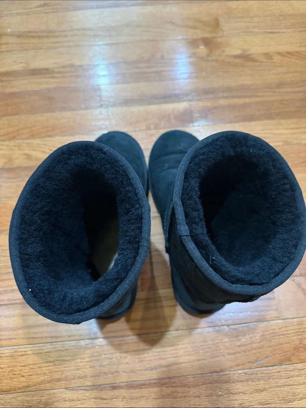 Classic Black Suede Fuzzy Lined Boots